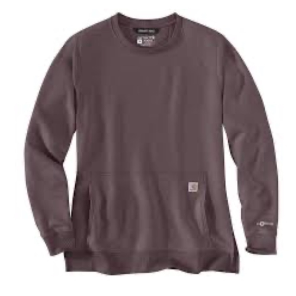 Women’s FORCE Carhartt Crewneck Sweatshirt Pocket 105468 Blackberry Plum Heather